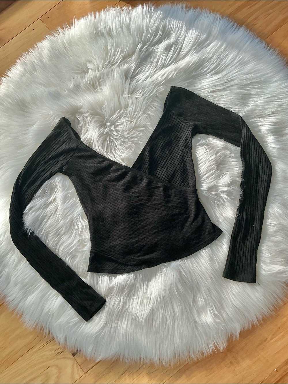 Reformation Black Minnie Knit Ribbed Top Size Small
